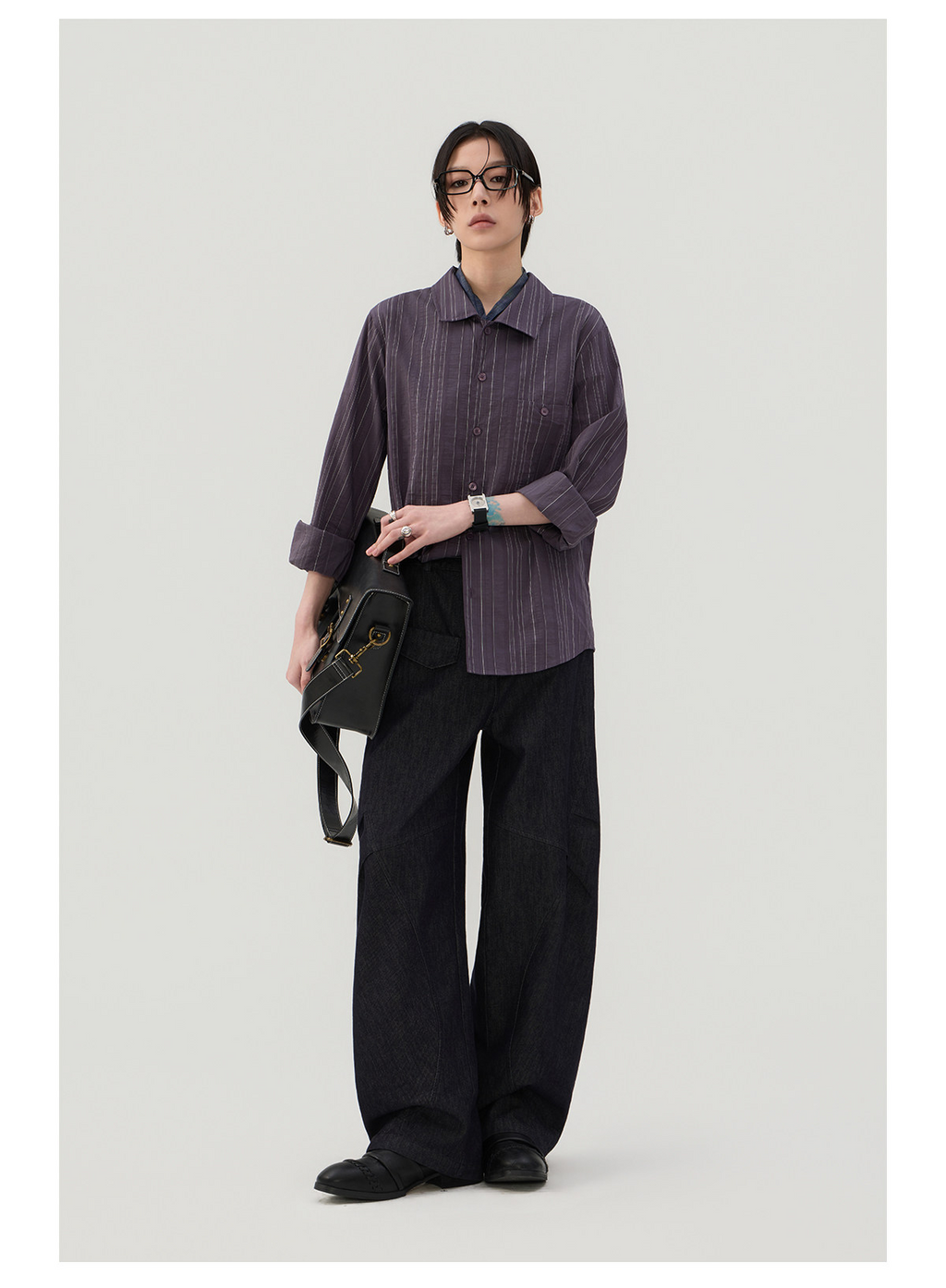 細縦縞 レギュラーシャツ  LOM043