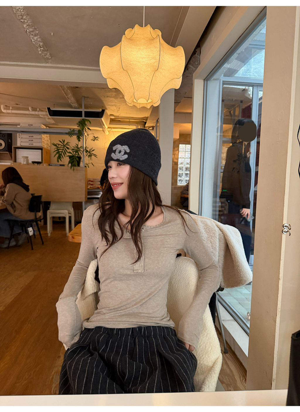 LelyMooch 3色展開 ヘンリーネック ウール混 インナートップス  LEM296