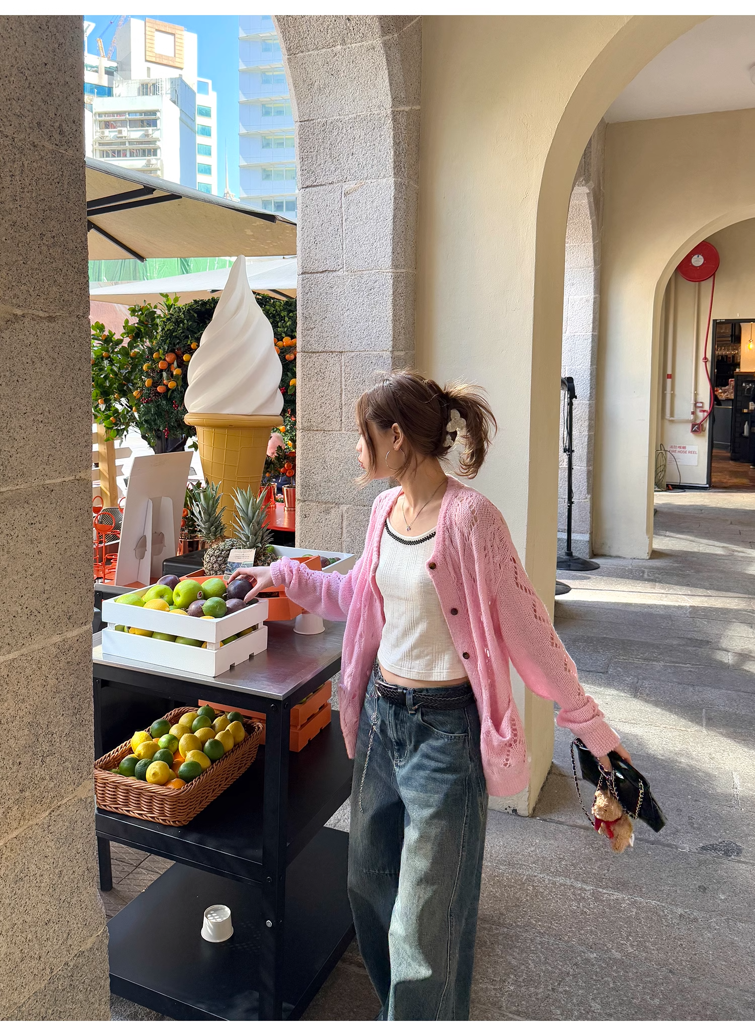 LelyMooch  レース編みカーディガン  LEM080