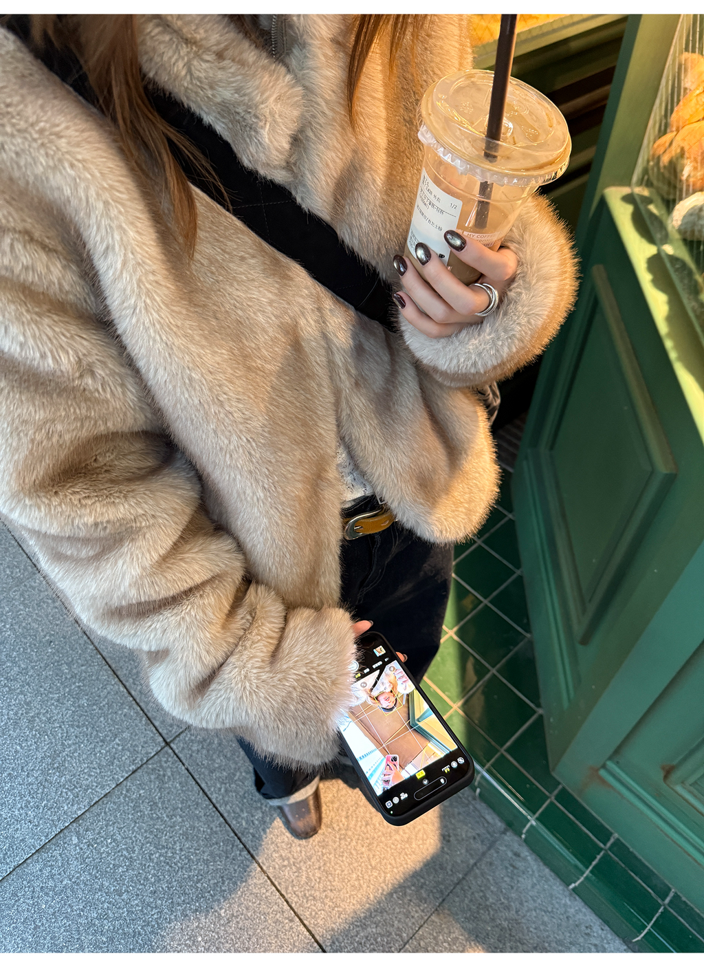 LelyMooch ふわふわエコファーコート｜オートミール  LEM268