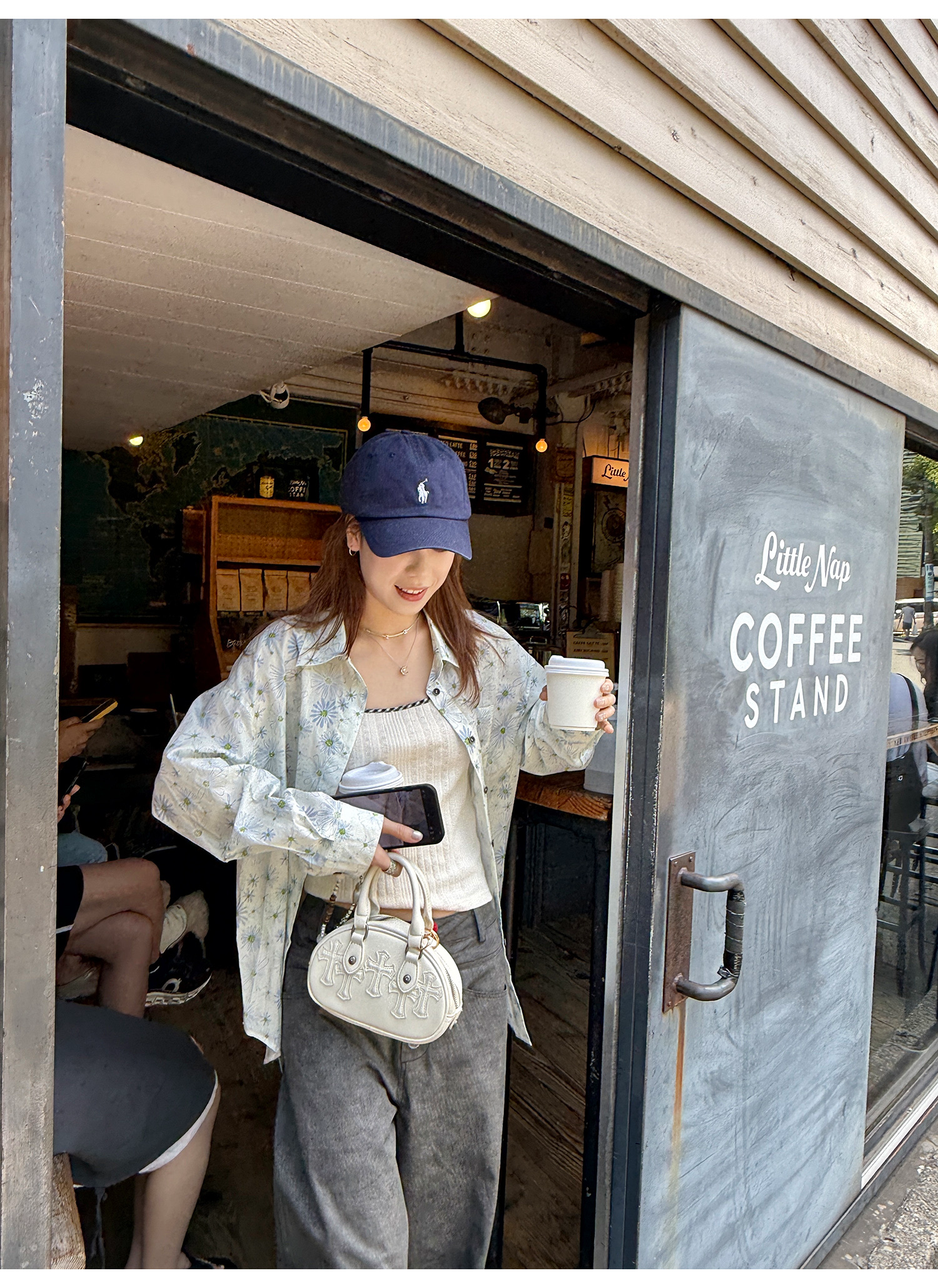 LelyMooch夏の透け感シャツ｜小花柄・UV対策  LEM187