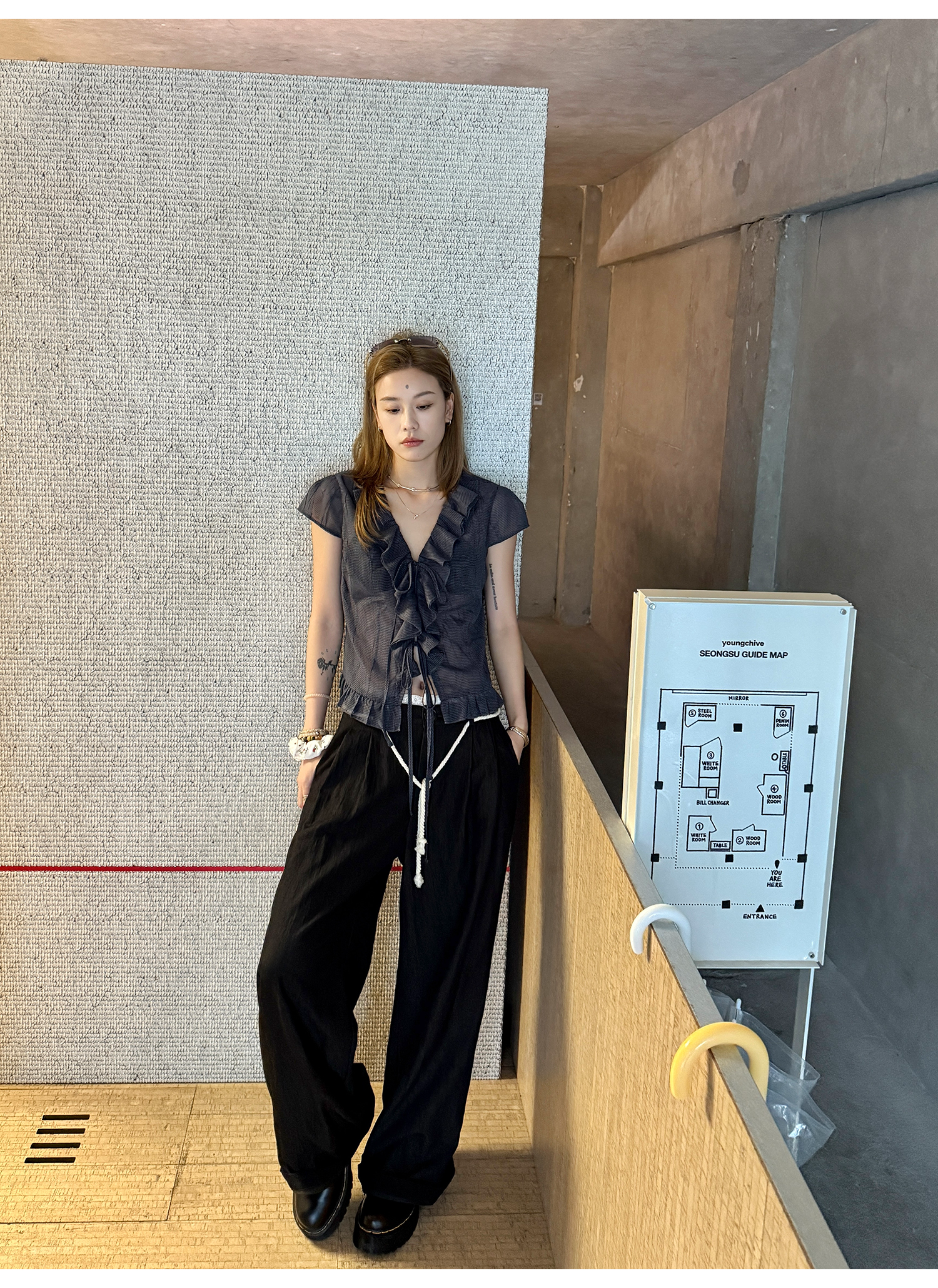 LelyMooch リボン付とろみパンツ　LEM167