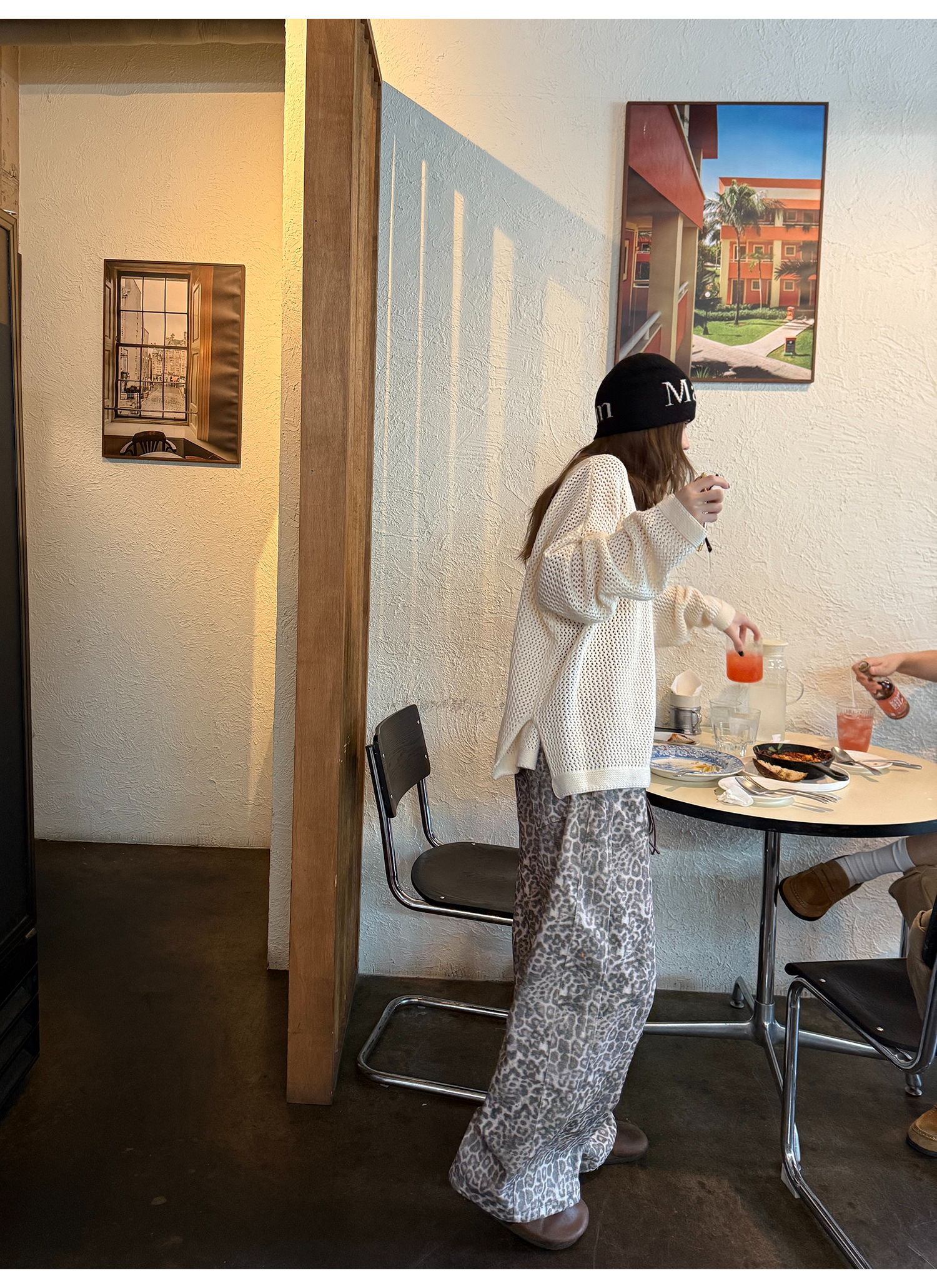 LelyMooch レオパード柄 ストレートワイドパンツ  LEM226