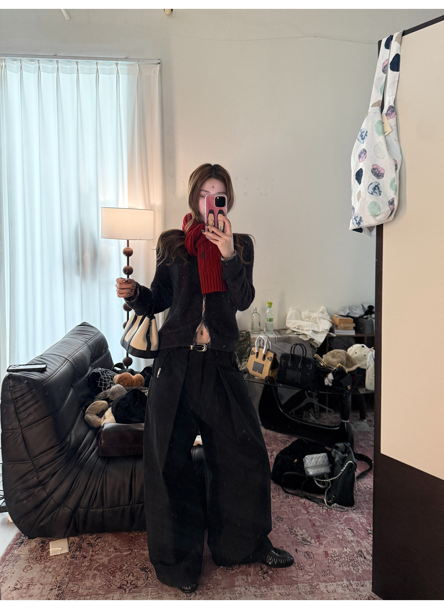 LelyMooch チェック柄パイピング ニット  LEM293