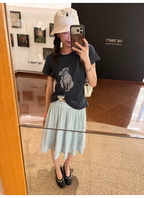 LelyMooch ヴィンテージ風キャットプリントTシャツ  LEM372