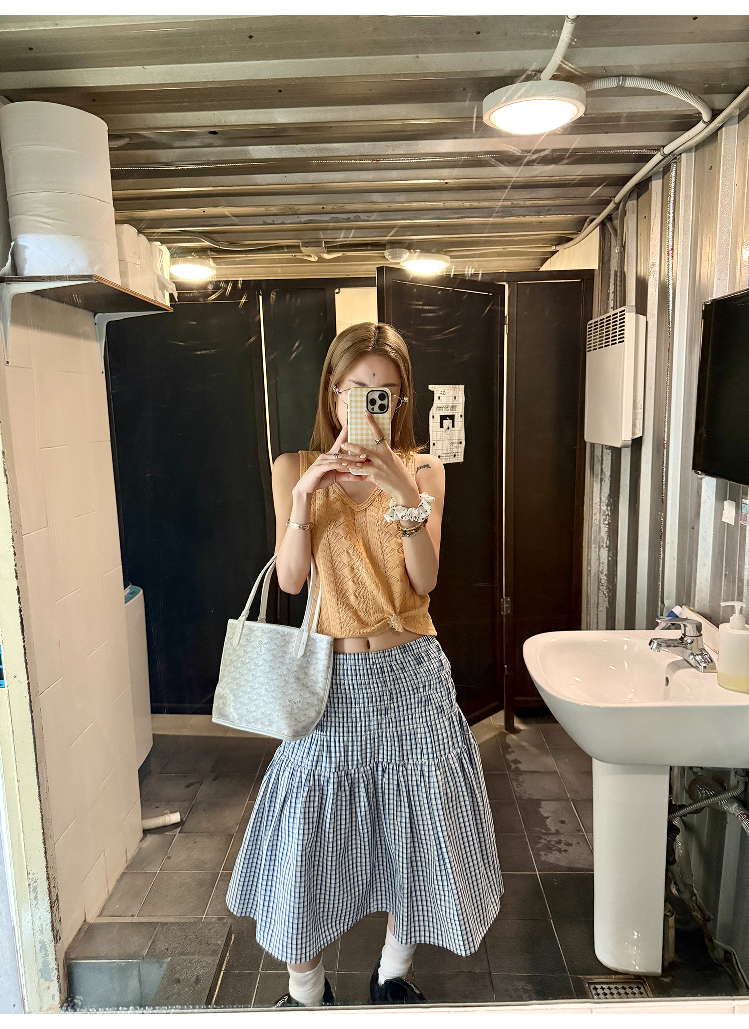 LelyMooch 2WAYギンガム スカート／チューブトップ  LEM176