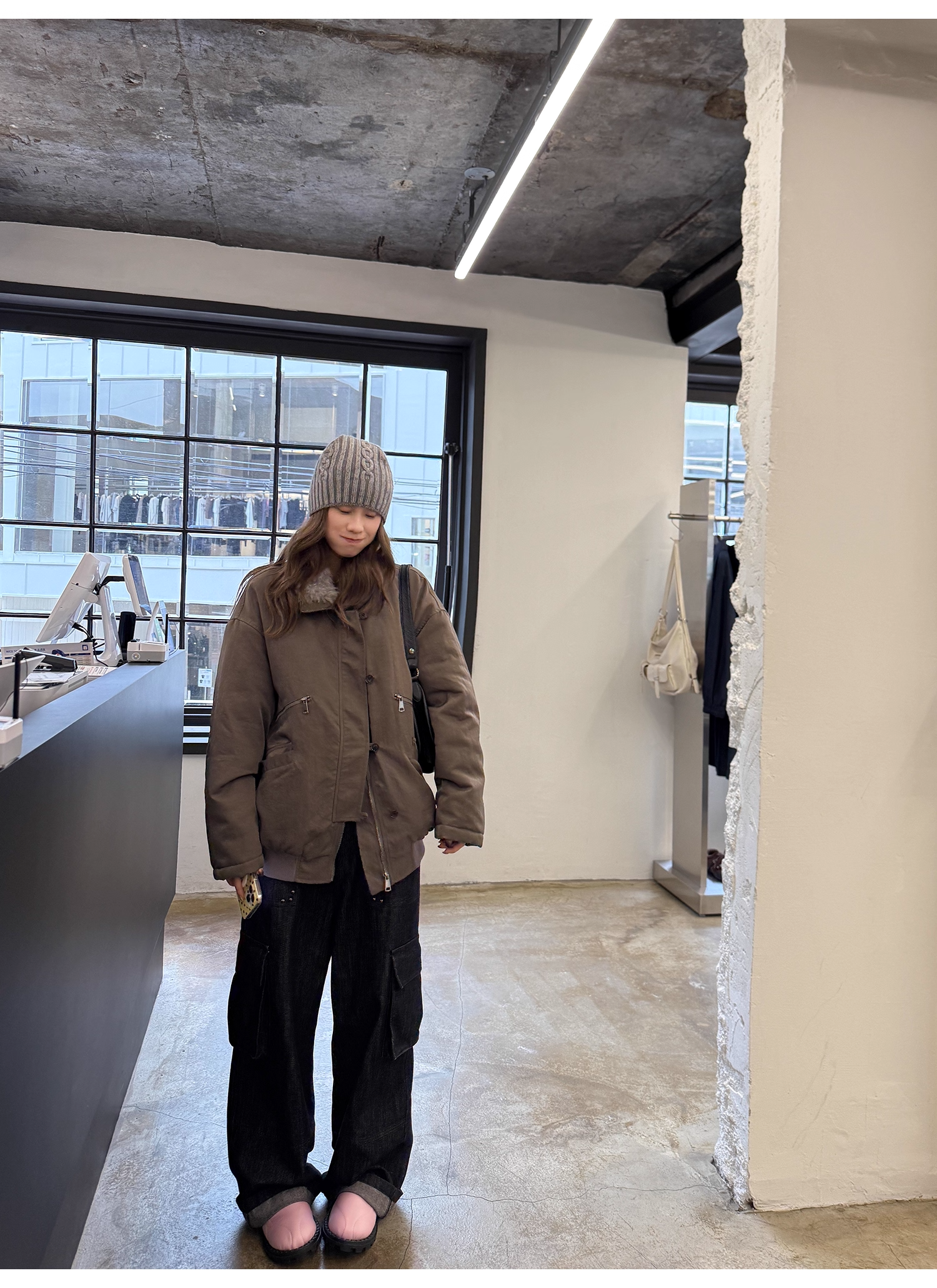 LelyMooch セルビッジ黒デニムパンツ　LEM257