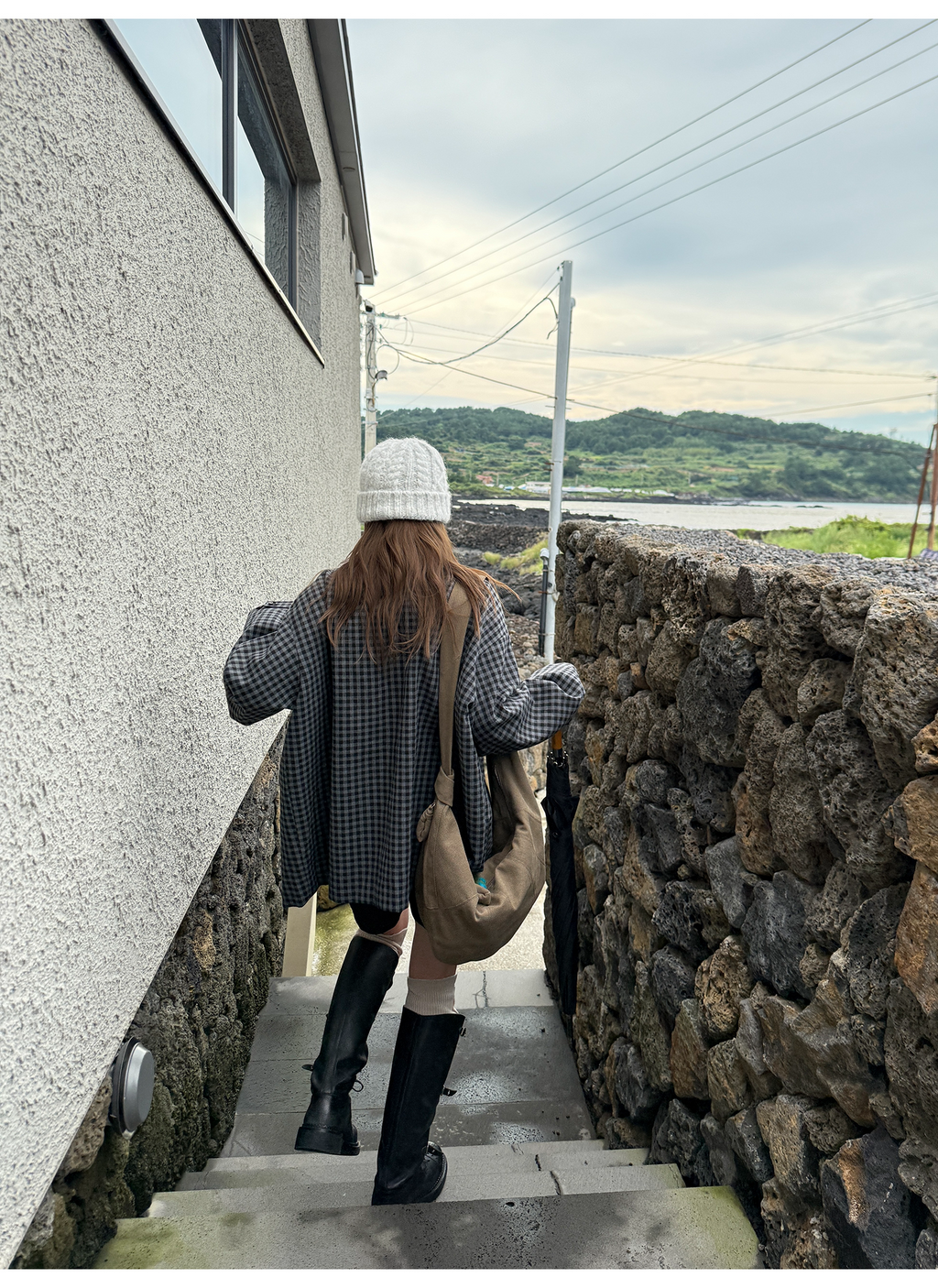 LelyMooch ブラックグレーチェックジャケット  LEM248