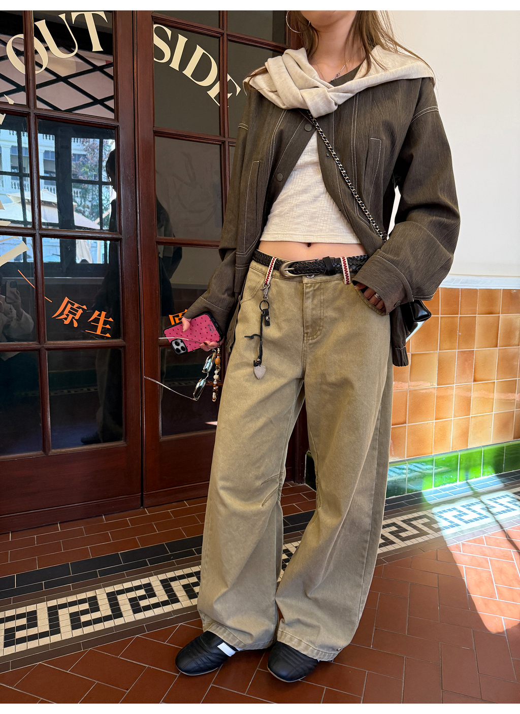 LelyMooch  膝タックロングパンツ  LEM075