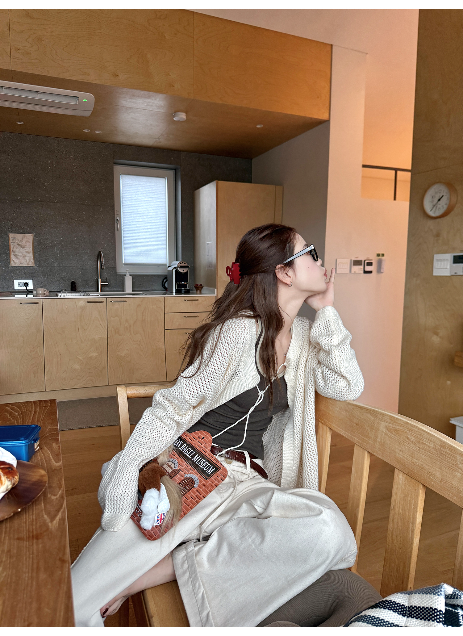 LelyMooch ゆるニットフリンジカーディガン  LEM249