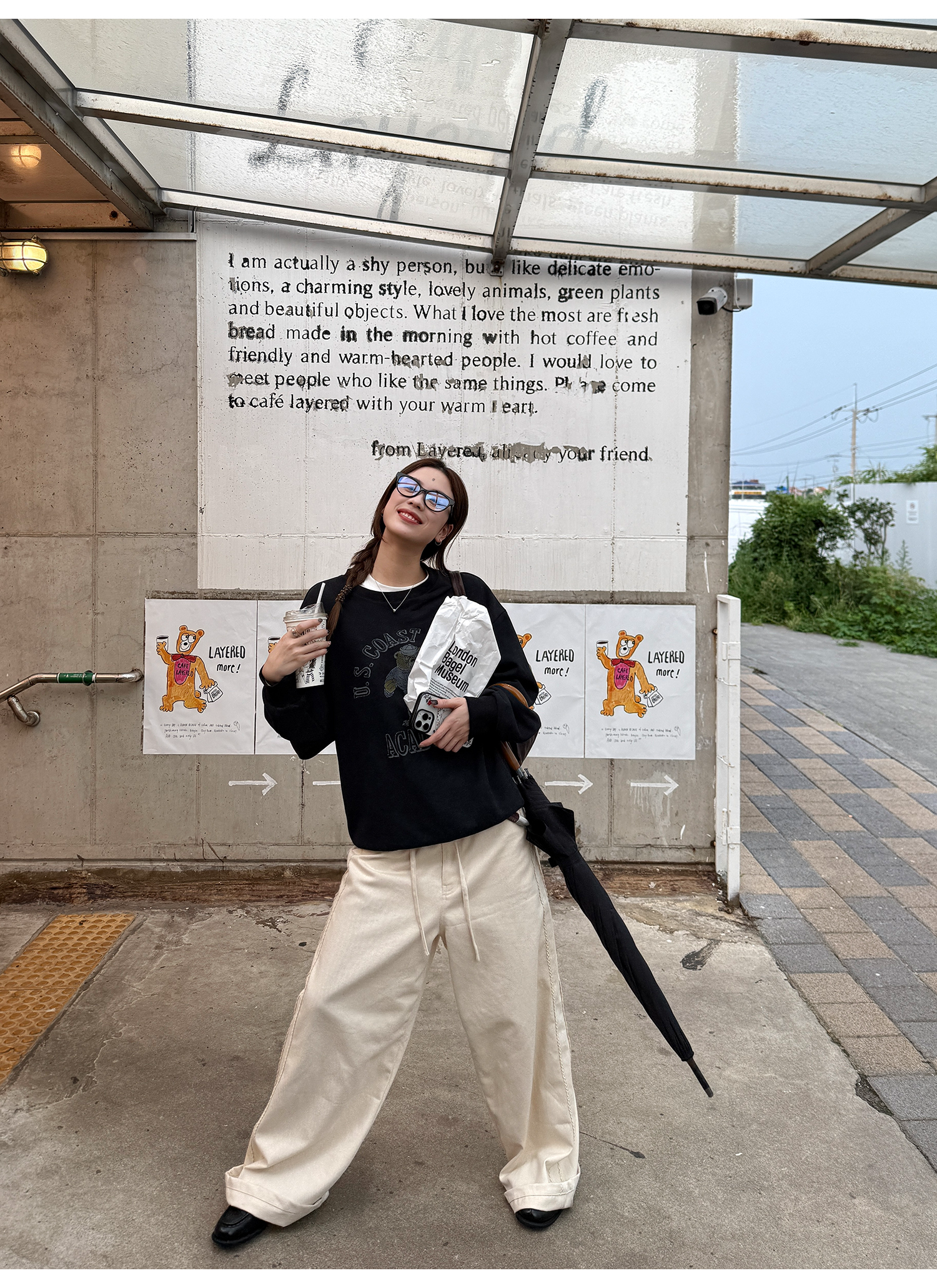 LelyMooch くまプリント古着風スウェット  LEM231