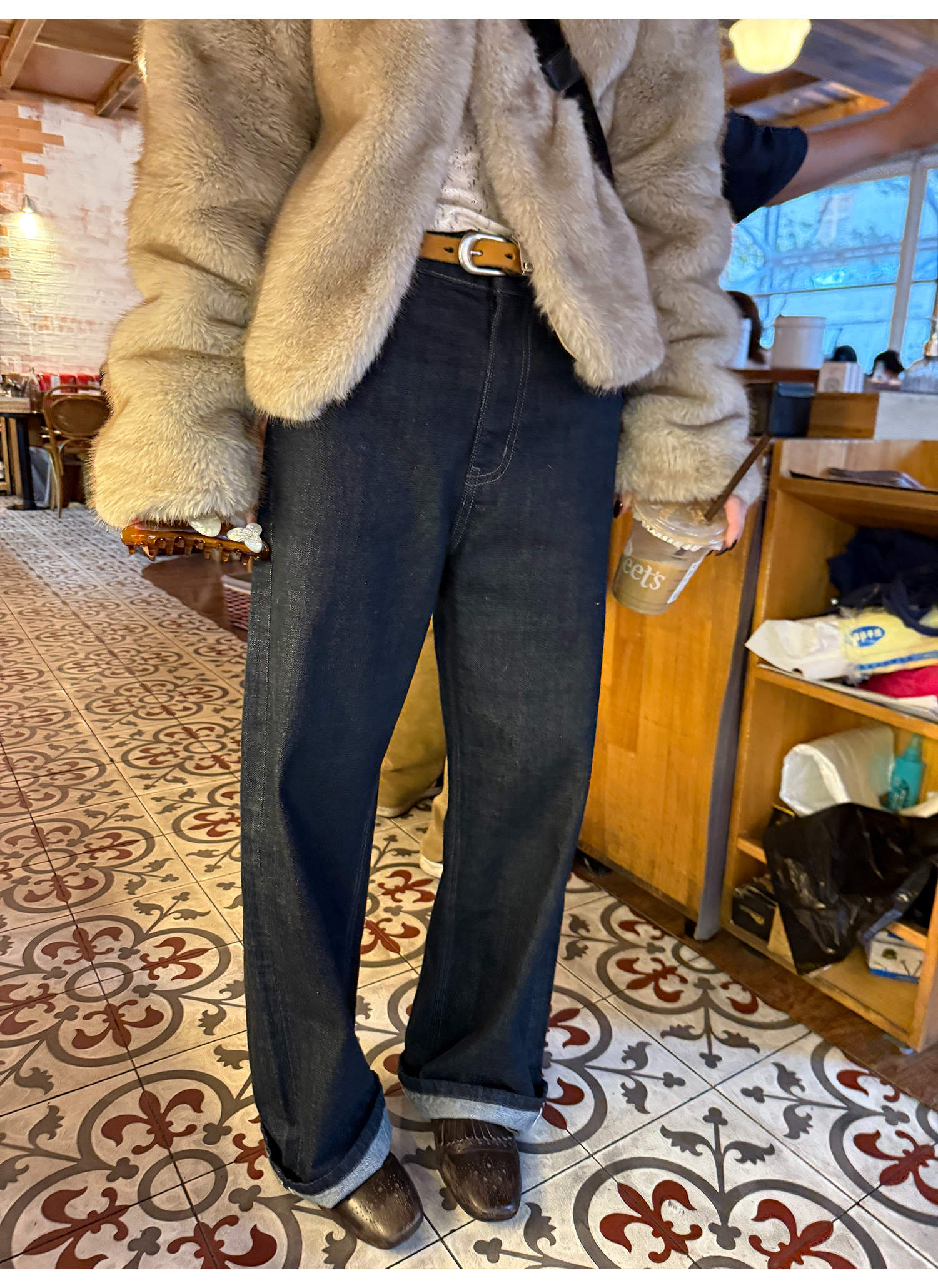 LelyMooch 日本デニム使用 ストレートパンツ  LEM273