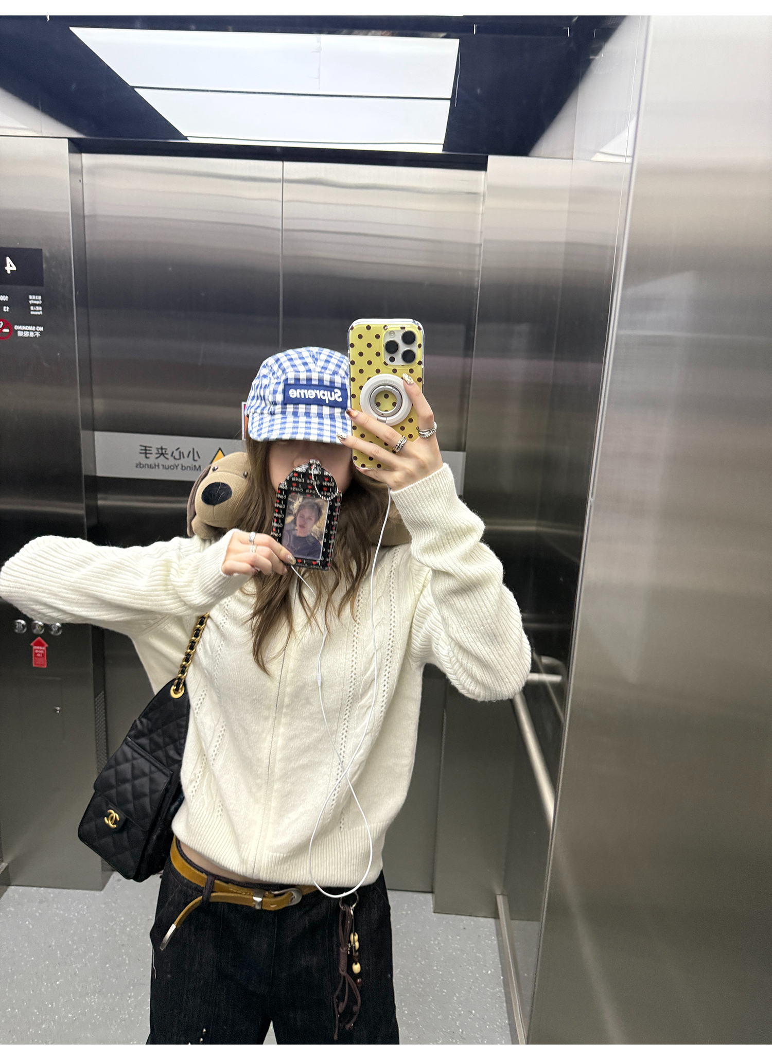 LelyMooch ウール100% ケーブルジップハイネックニット  LEM260