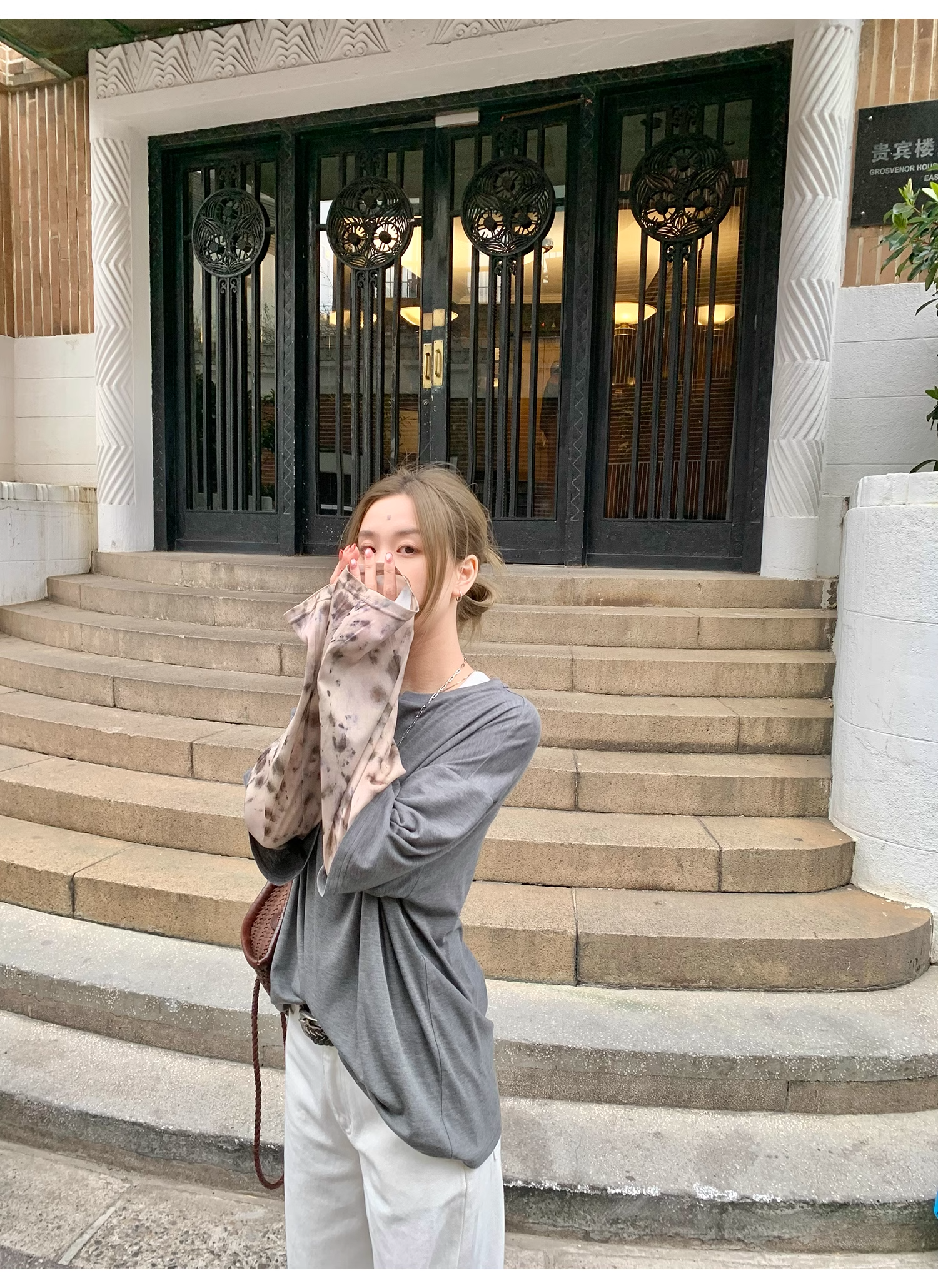 LelyMooch  レオパード柄袖  ロンTシャツ  LEM117