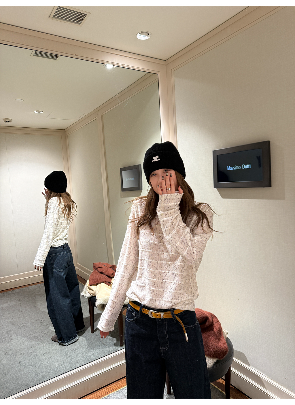 LelyMooch レースタッチ クルーネックトップス  LEM272