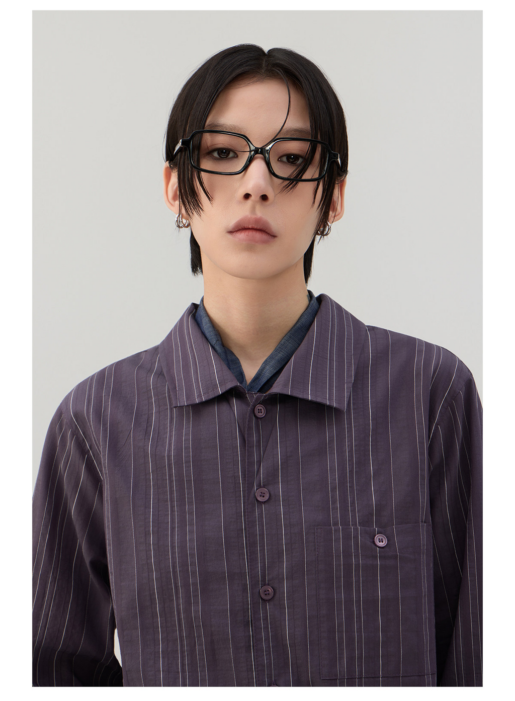 細縦縞 レギュラーシャツ  LOM043