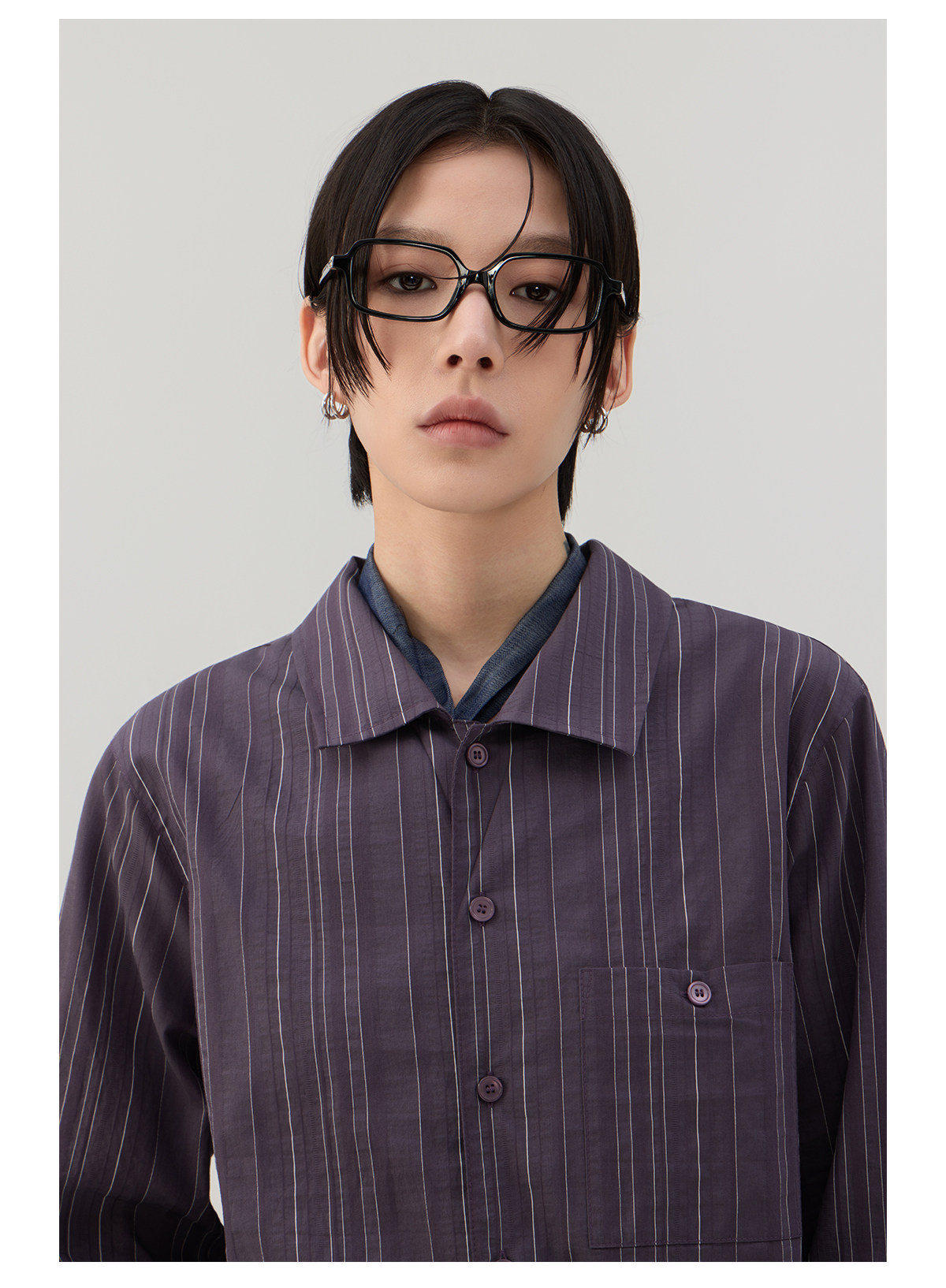 細縦縞 レギュラーシャツ  LOM043