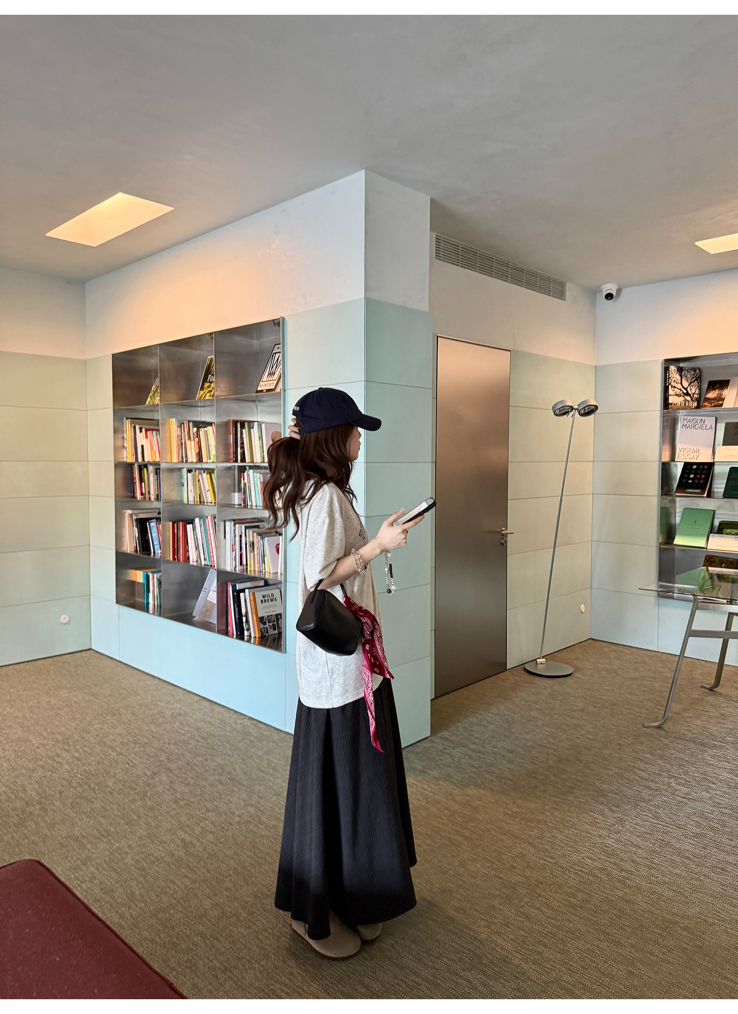 LelyMooch ふんわりチェックロングスカート  LEM208