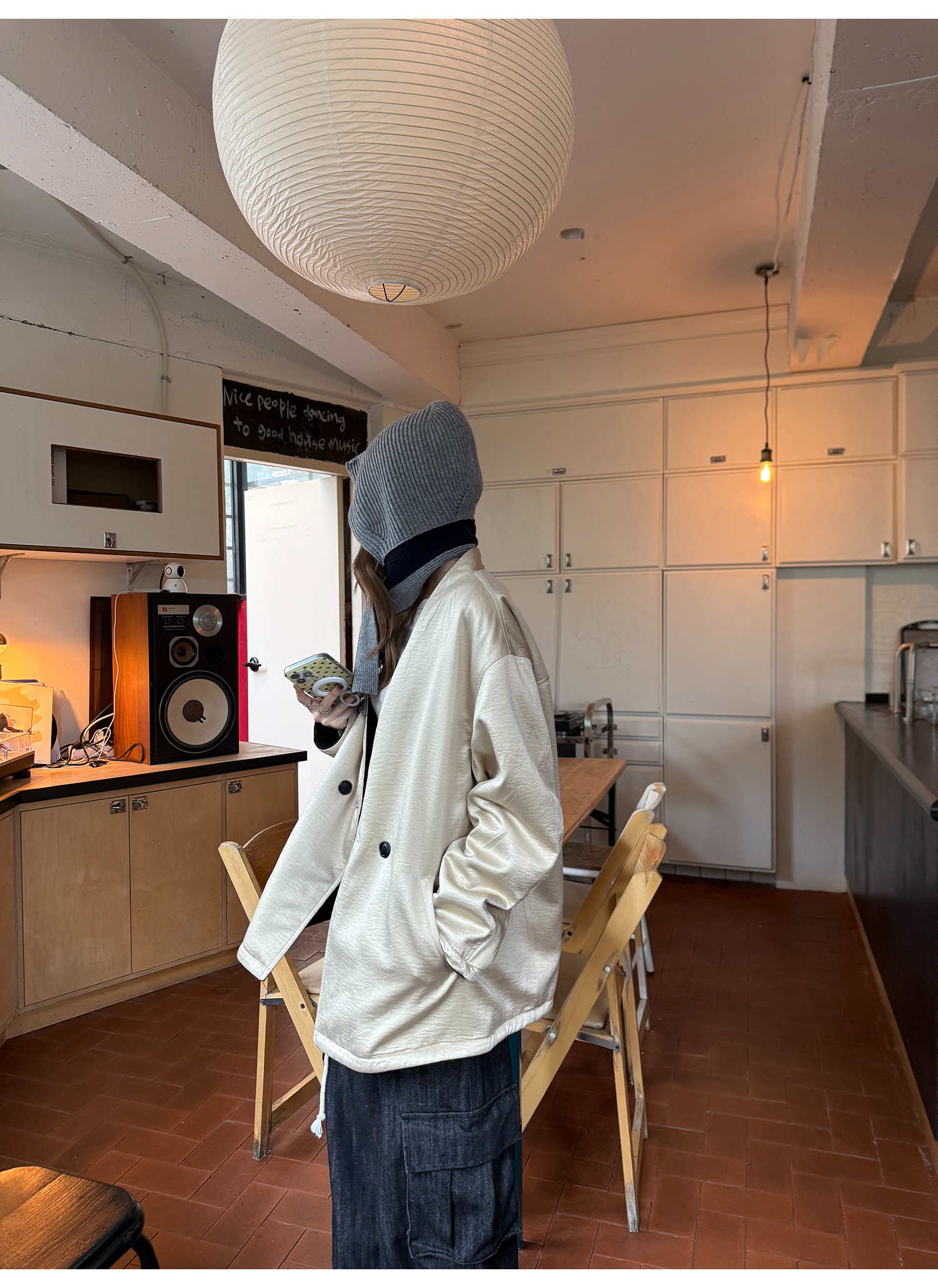 LelyMooch コーデュロイ リバーシブル中綿コート  LEM265