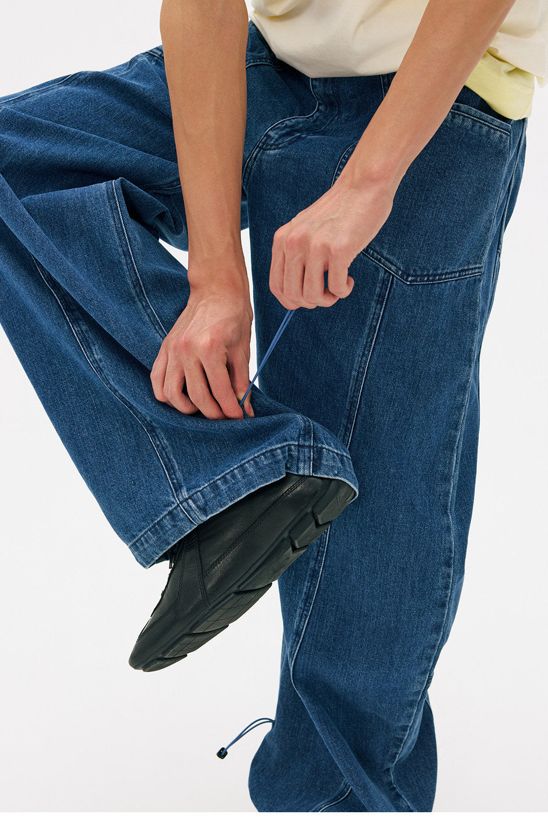 Hem-Adjust Wide Straight Denim LOM102
