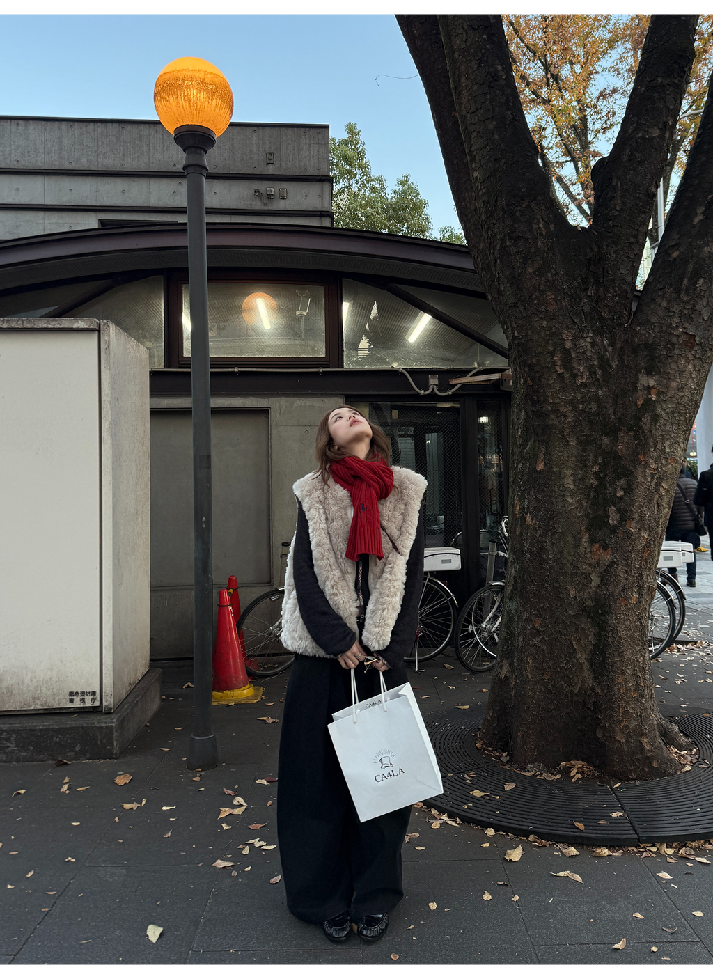 LelyMooch エコファー×ボア リバーシブルショートジレ  LEM279