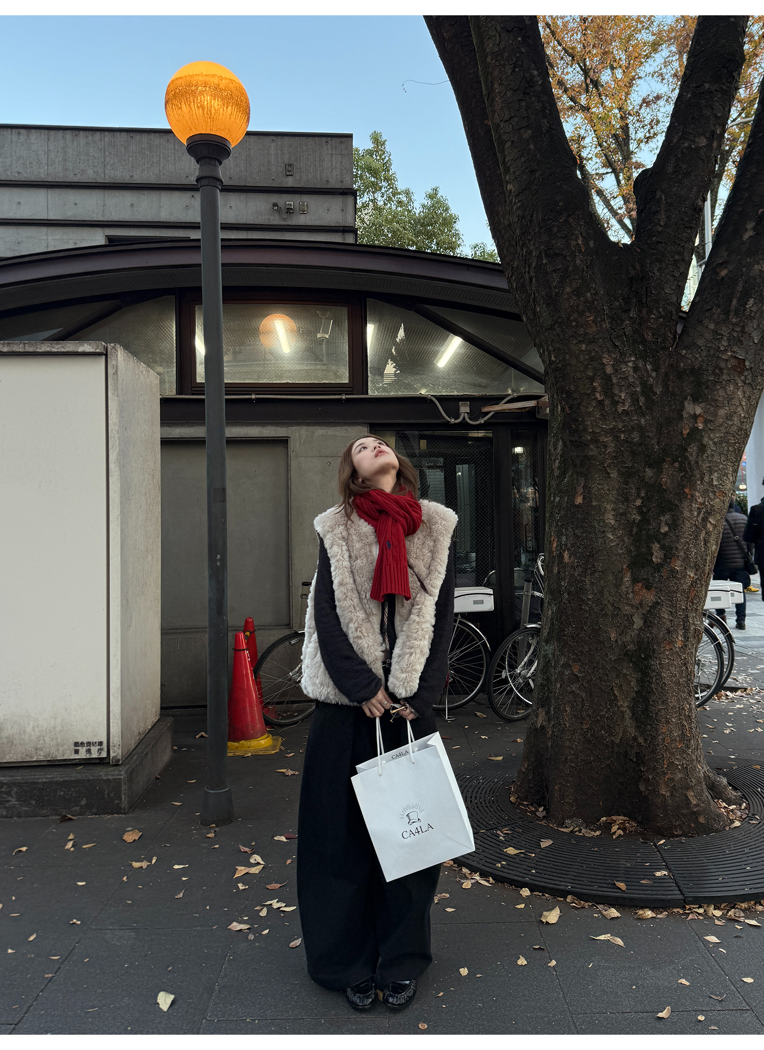 LelyMooch エコファー×ボア リバーシブルショートジレ  LEM279