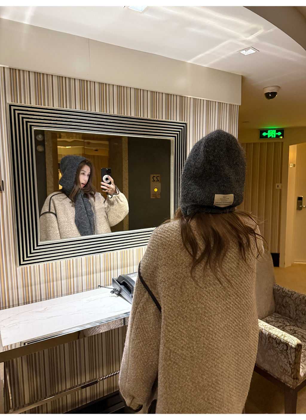 LelyMooch 配色パイピング ループウールジャケット　LEM278