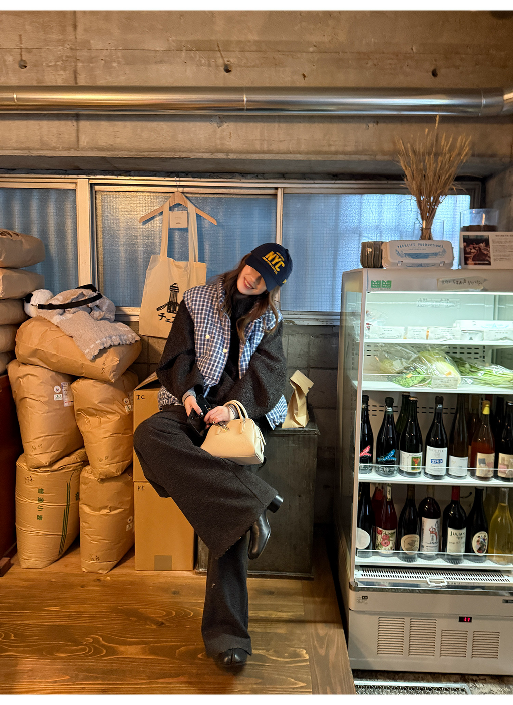 LelyMooch ギンガムチェック スタンドカラー ダウンベスト  LEM291