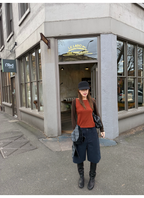 LelyMooch 配色切替 スリムフィット長袖トップス   LEM424