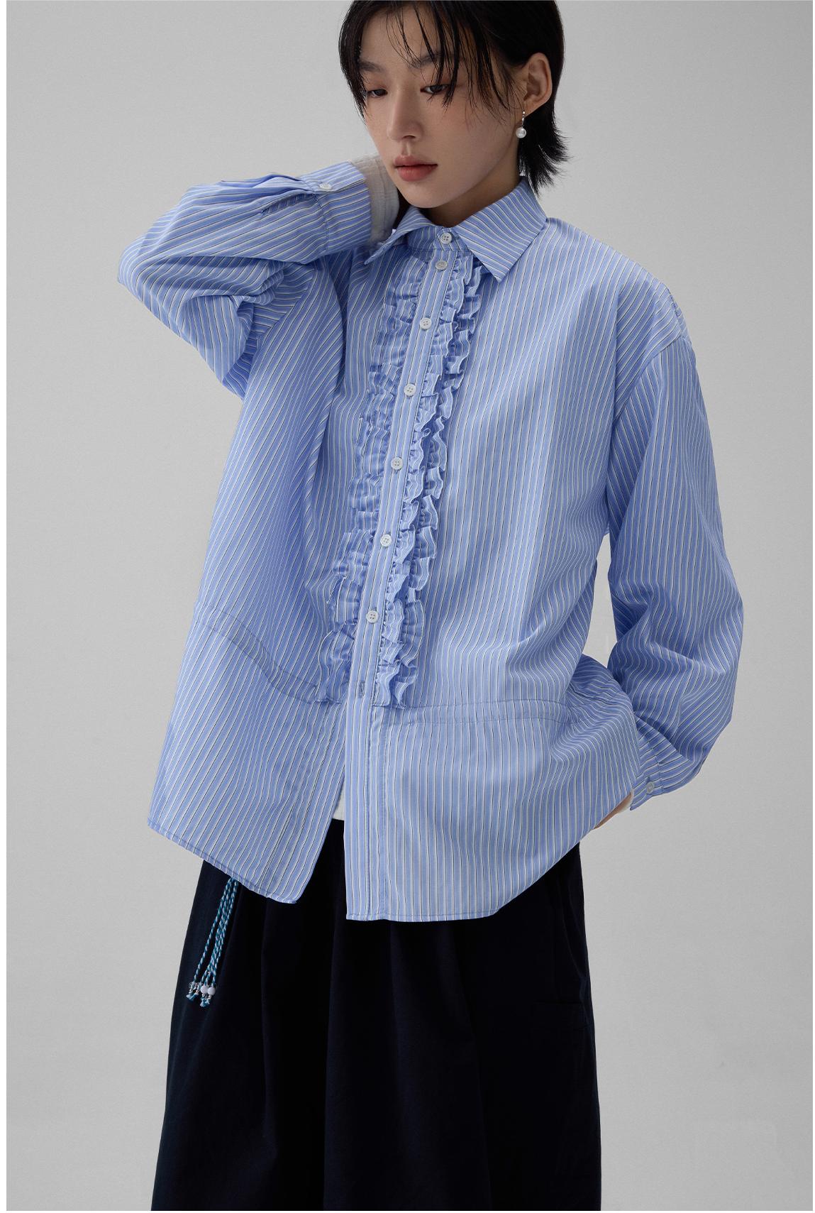 LoomL  ブルーストライプシャツ  LOM011