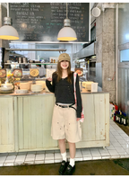 LelyMooch  夏万能デニム ハーフパンツ　マルチポケット  LEM118