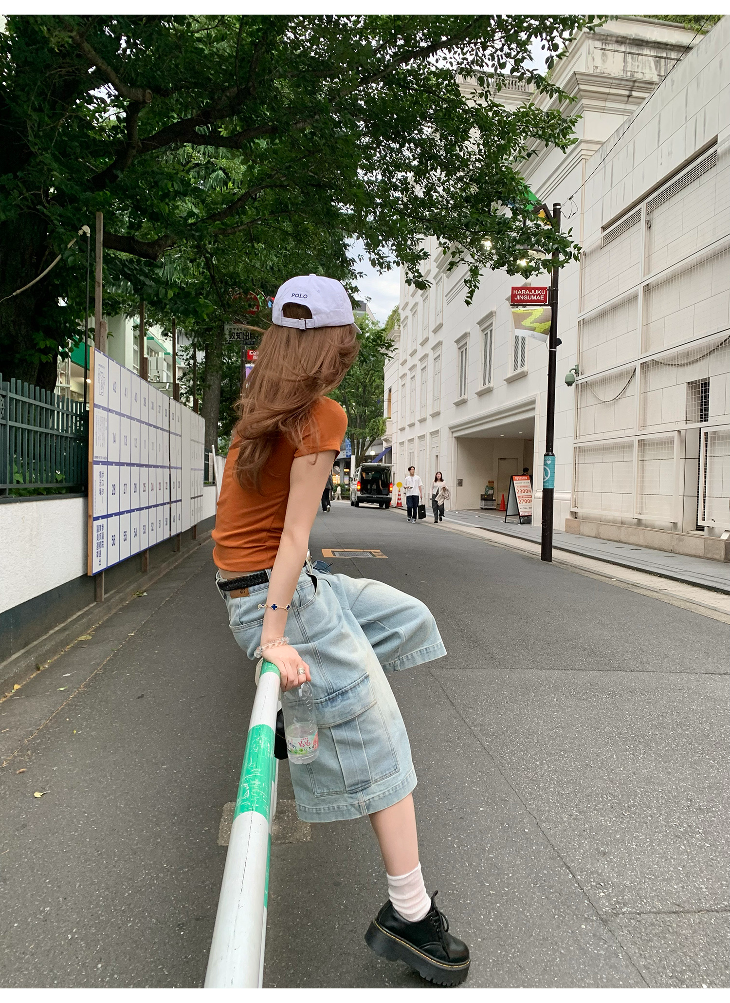 LelyMooch 体型カバー◎ カーゴデニムパンツ  LEM182