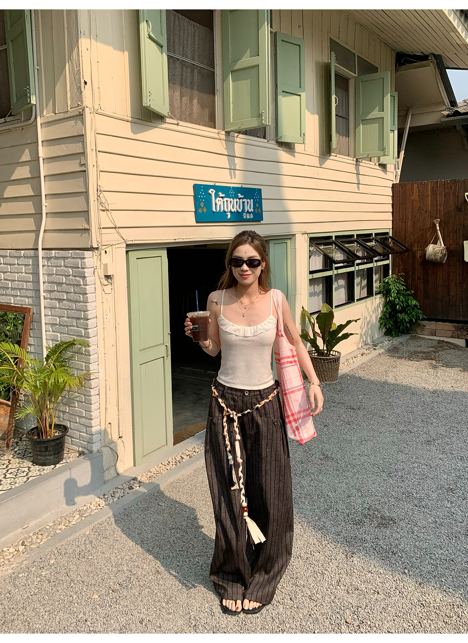 LelyMooch old money style｜ストライプスラックス  LEM140