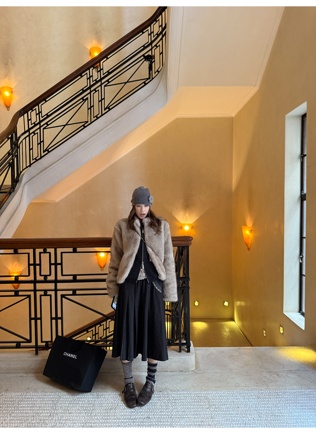 LelyMooch 黒プリーツスカート・ゴムウエスト  LEM277