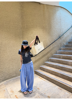 LelyMooch 爽やかブルーのバルーンカーブパンツ  LEM363