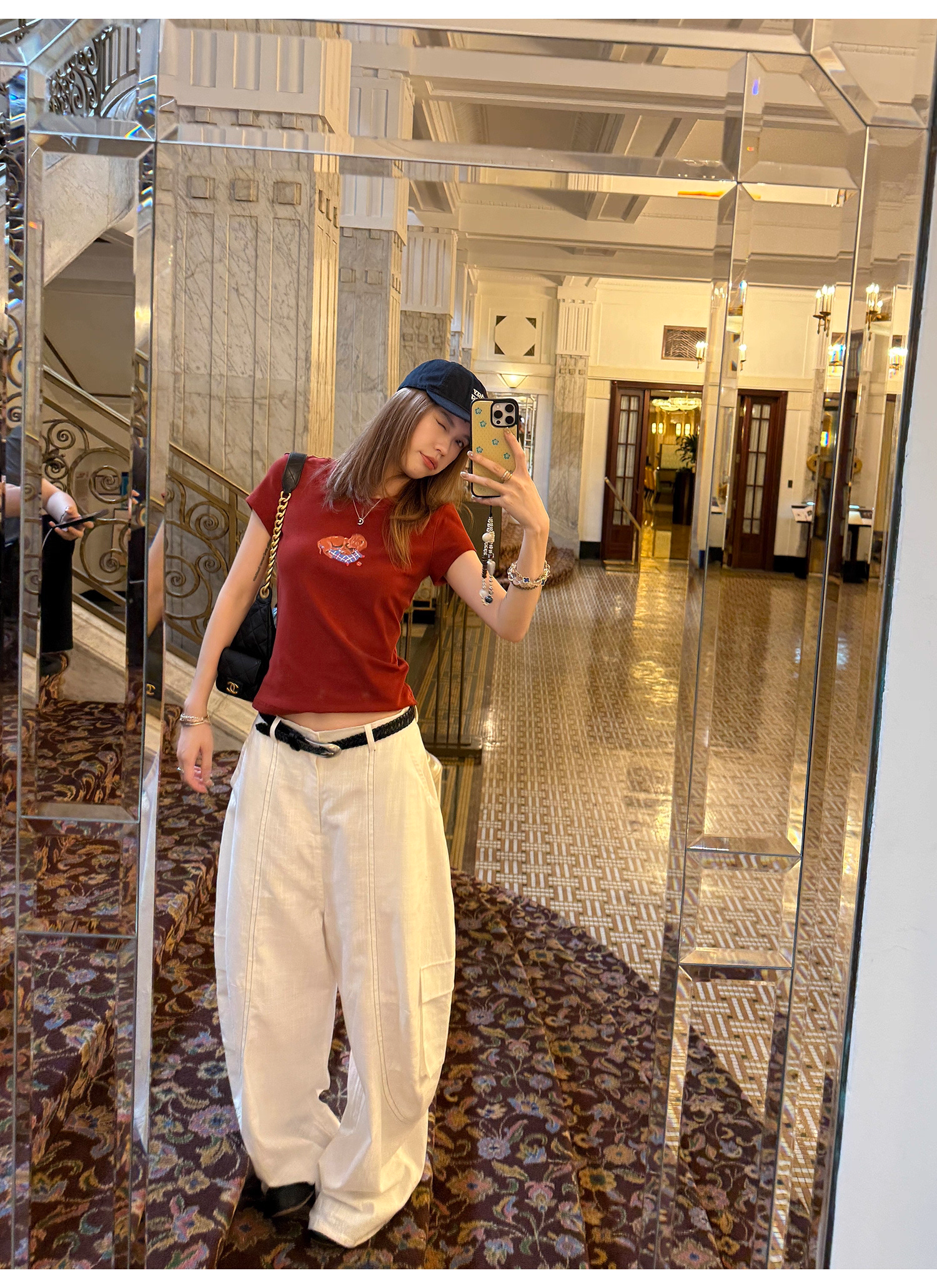 LelyMooch ストリート白ワイルドパンツ  LEM190