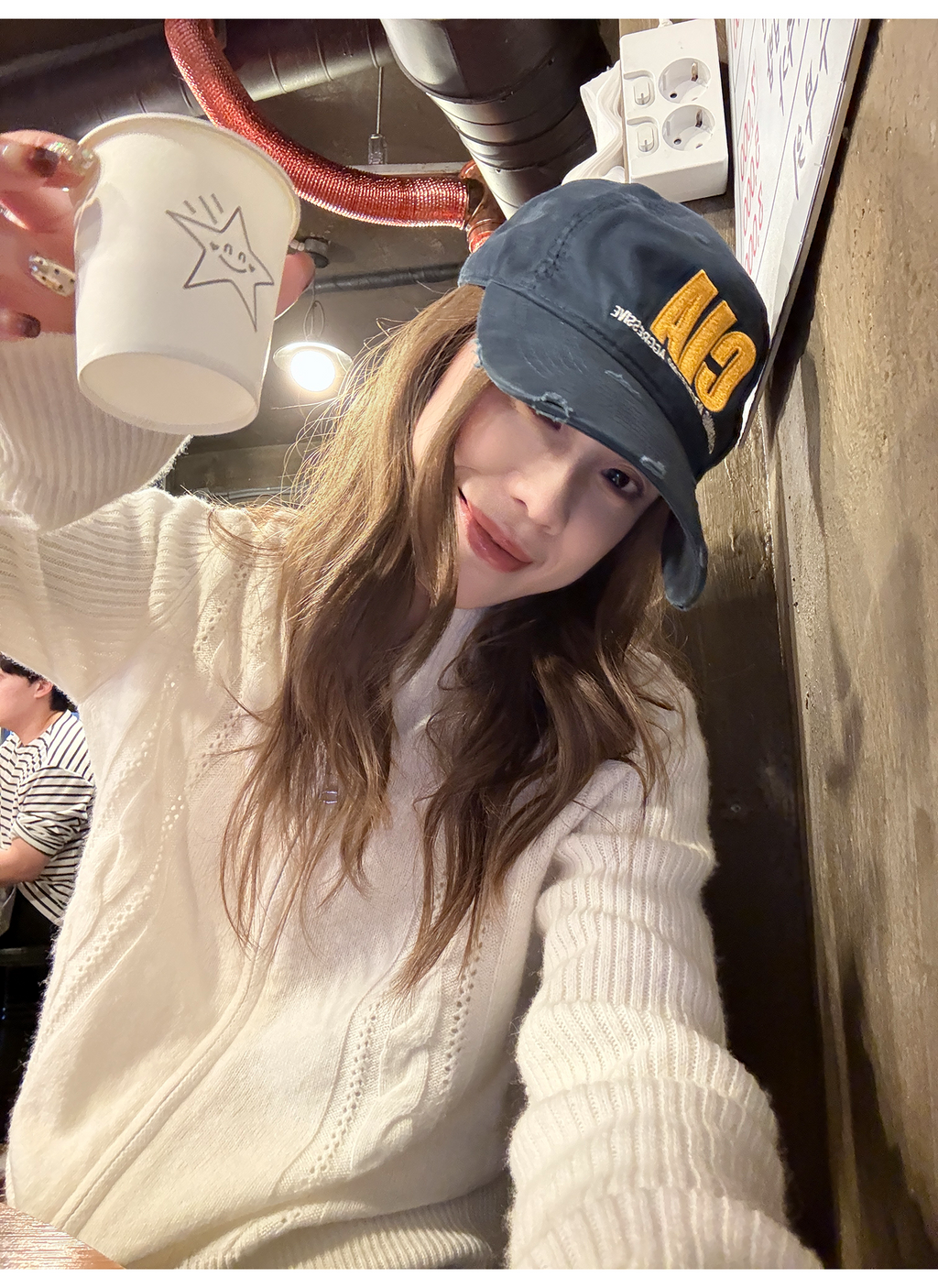 LelyMooch ウール100% ケーブルジップハイネックニット  LEM260