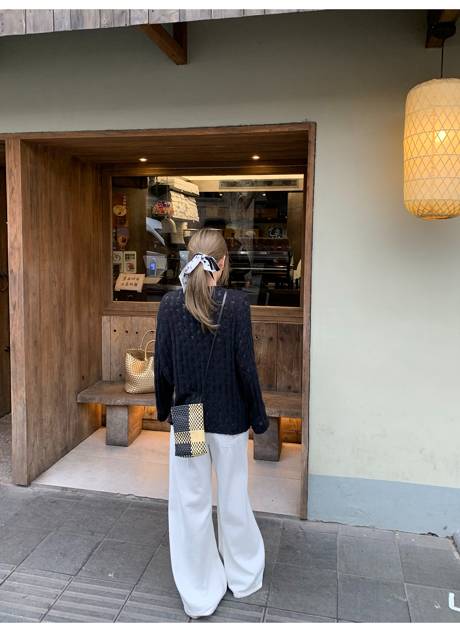 LelyMooch  ホワイト ワイドパンツ（ダメージ加工） LEM116