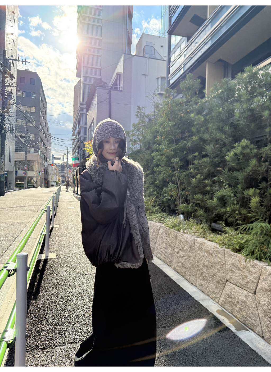 LelyMooch 光沢バイカラーブルゾン｜ボア切替×トグルボタン  LEM280