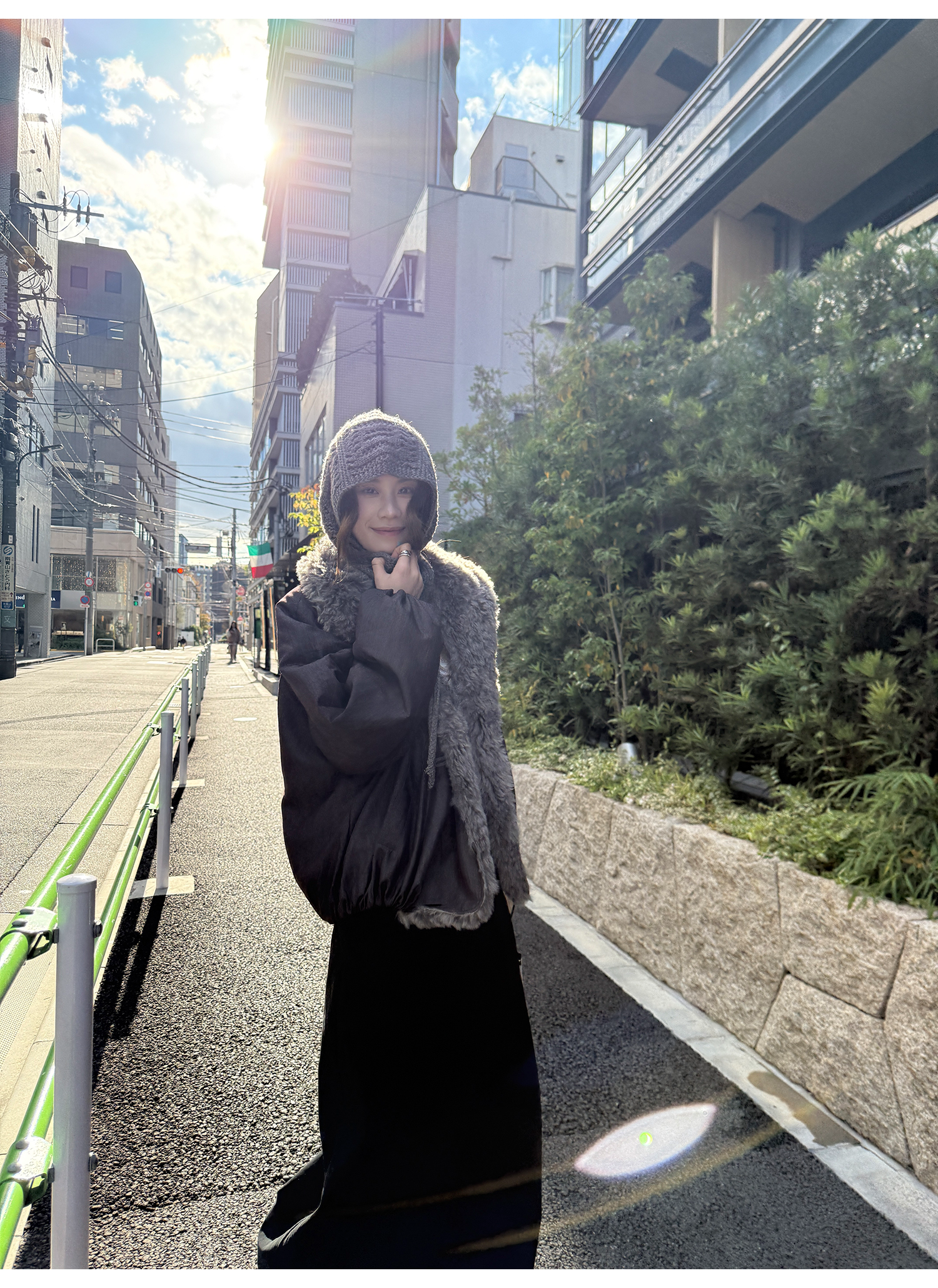 LelyMooch 光沢バイカラーブルゾン｜ボア切替×トグルボタン  LEM280