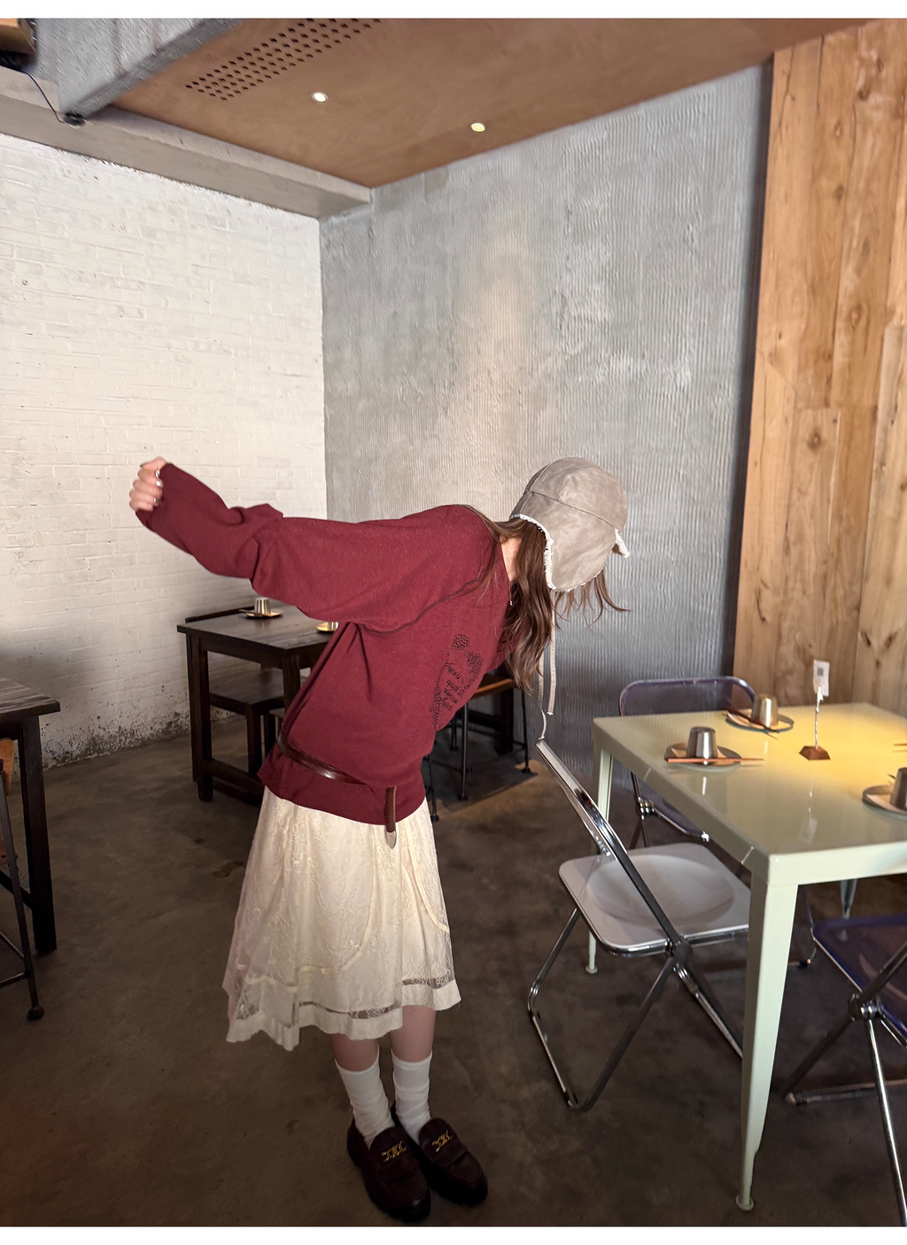 LelyMooch 刺繍ハートのベロアロンT　LEM241