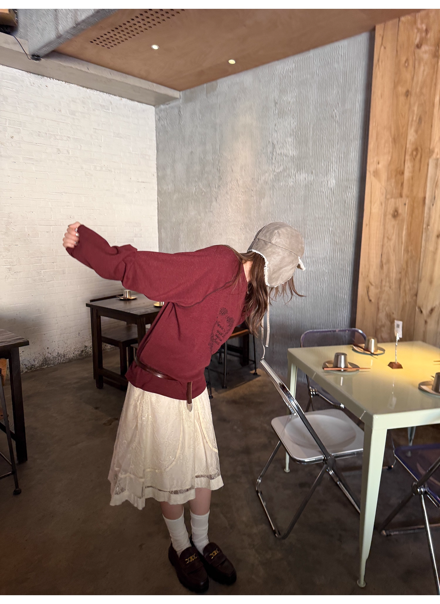 LelyMooch 刺繍ハートのベロアロンT　LEM241