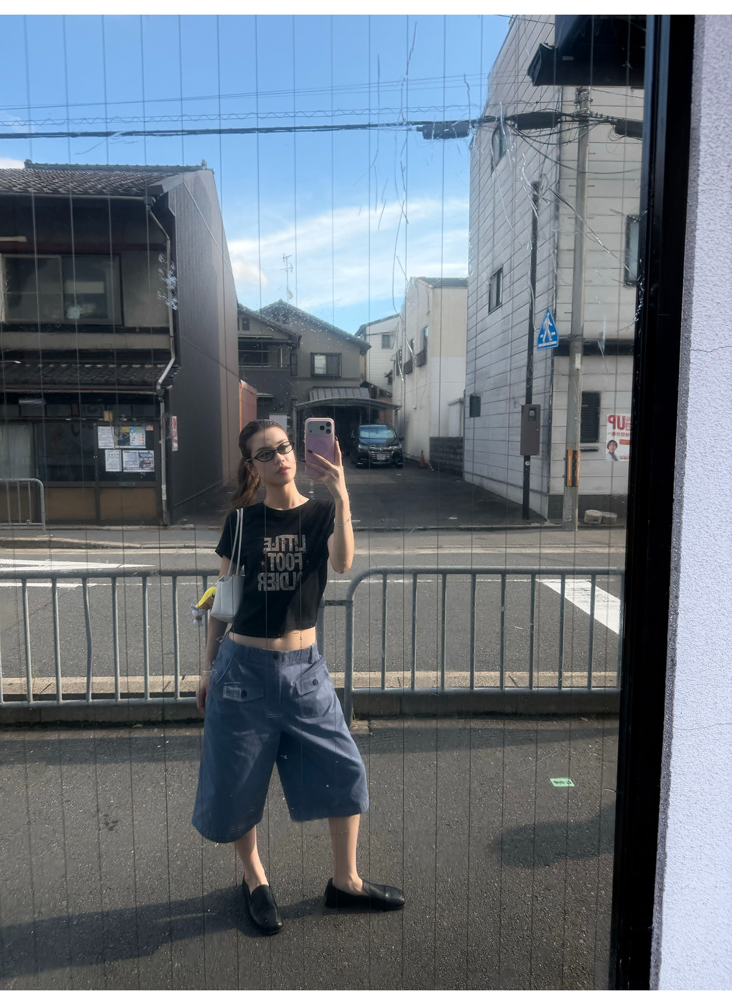 LelyMooch スレートブルー カーゴハーフパンツ  LEM382
