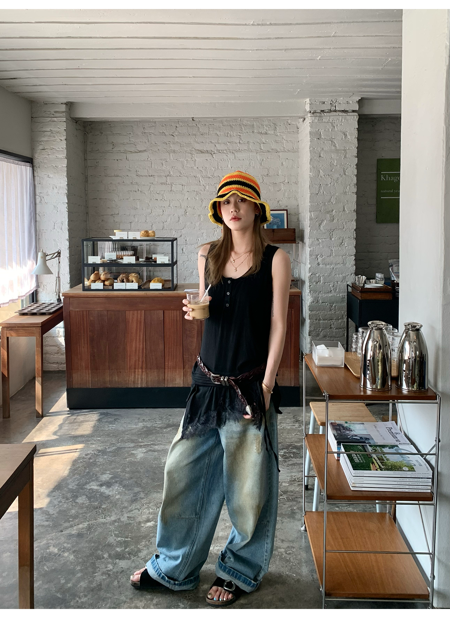 LelyMooch ゆるシルエット×レースタンク｜甘辛MIX  LEM133