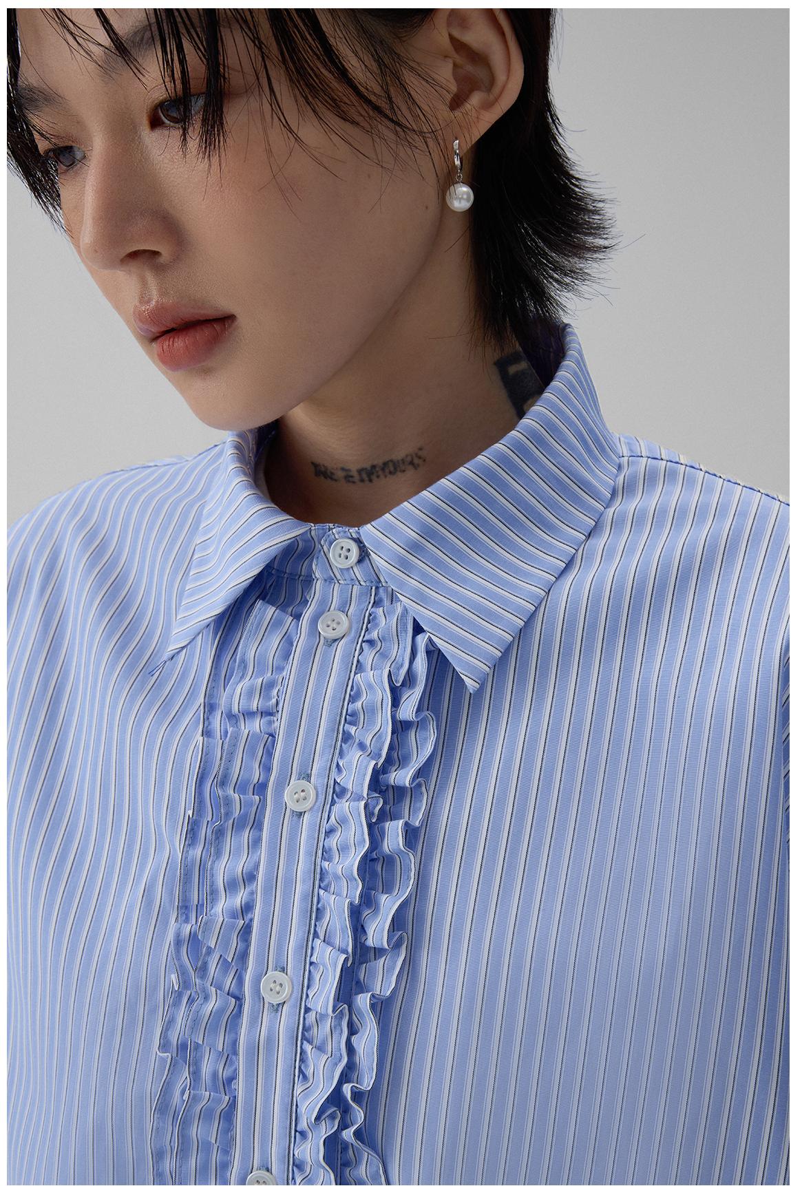 LoomL  ブルーストライプシャツ  LOM011