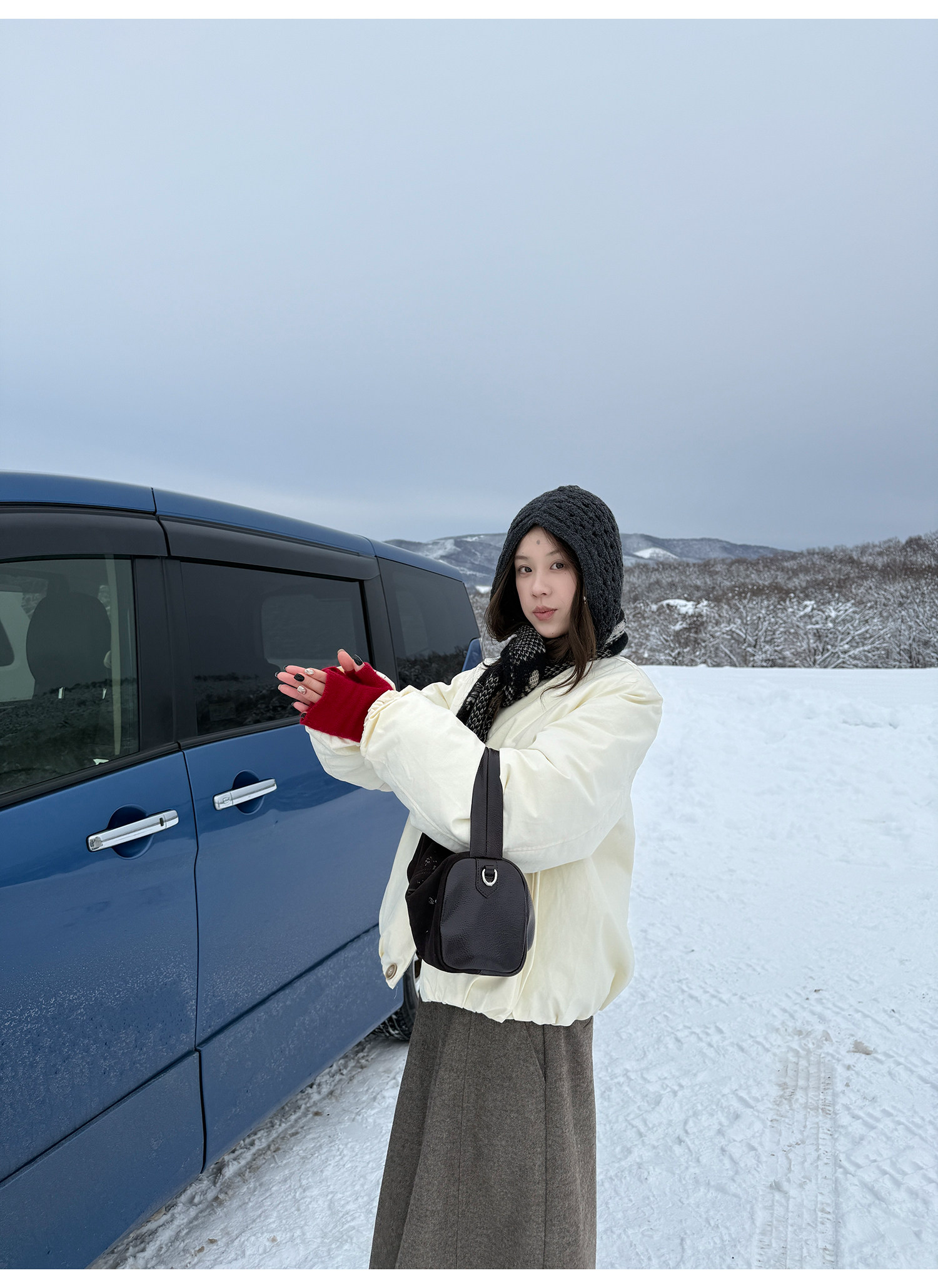 LelyMooch マフラー付き 中綿ブルゾン  LEM306