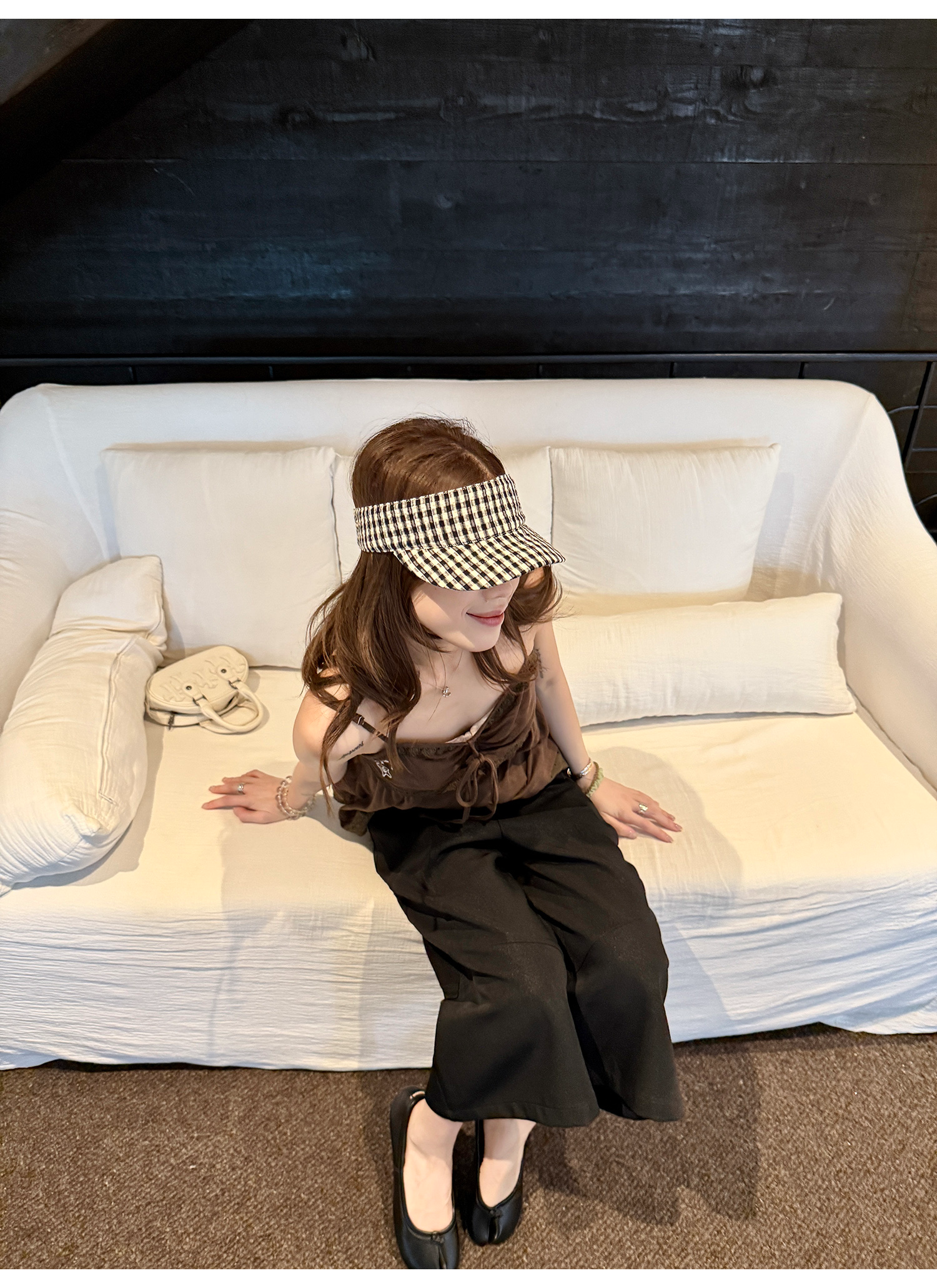 LelyMooch Aライン ワイドパンツ七分丈  LEM202