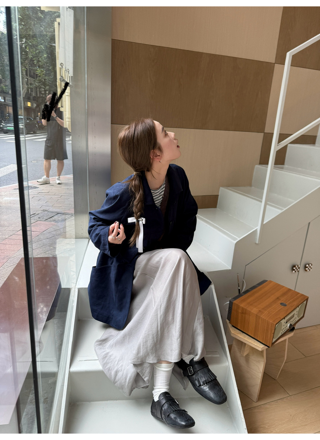 LelyMooch あったかフリース×スエードジャケット  LEM238