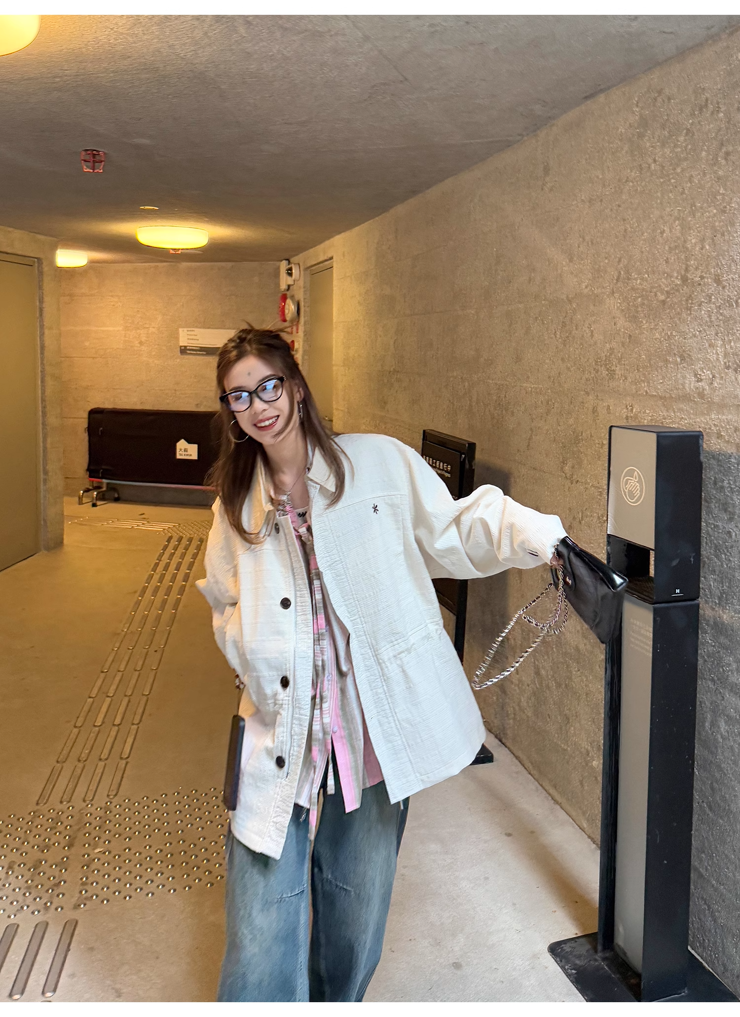 LelyMooch Checkered Trench Coat Midi Length LEM077