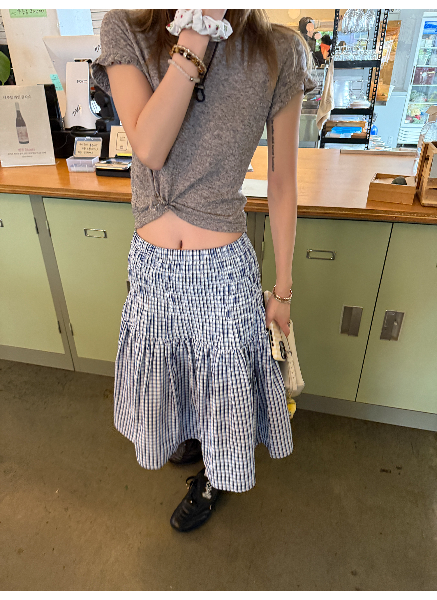 LelyMooch 2WAYギンガム スカート／チューブトップ  LEM176